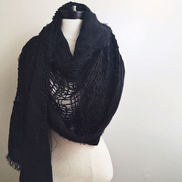 Tattered Black Scarf