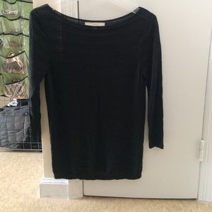 Black 3/4 sleeve lightweight crew