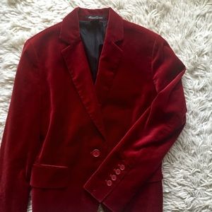 Burgundy Velvet Blazer