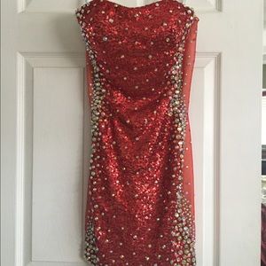 Red sequence homecoming/event dress
