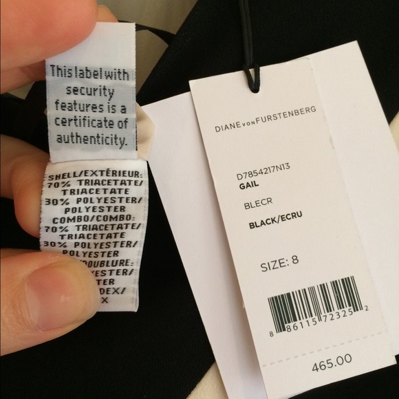 Diane von Furstenberg Holiday Black & Cream Dress - Picture 2 of 4