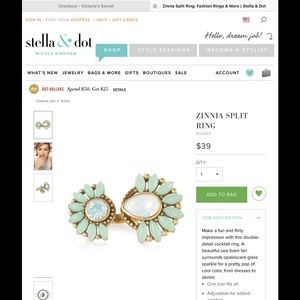 Stella & Dot zinnia split ring