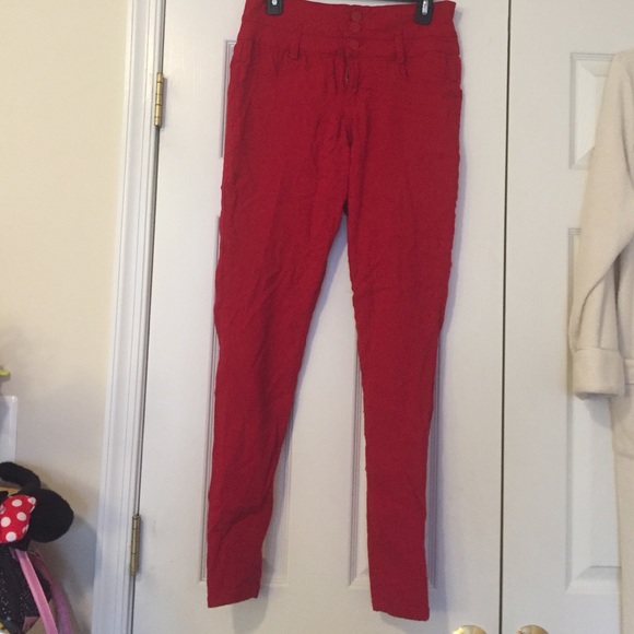 High waisted colored pants! (Just wrinkled)