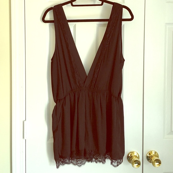 Black lace-detailed Romper