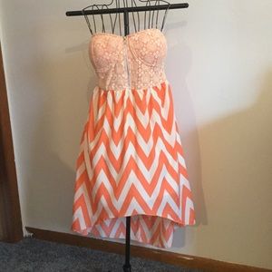 Chevron high low dress
