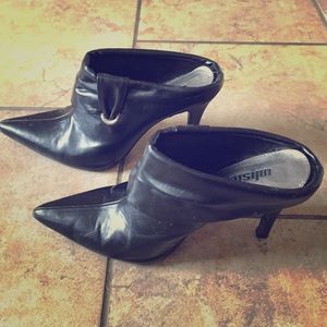 Unlisted Black Pointed Toe Booties