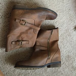 Steve Madden Hidden Wedge Cognac boots