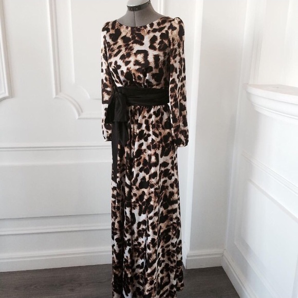 100% silk leopard dress