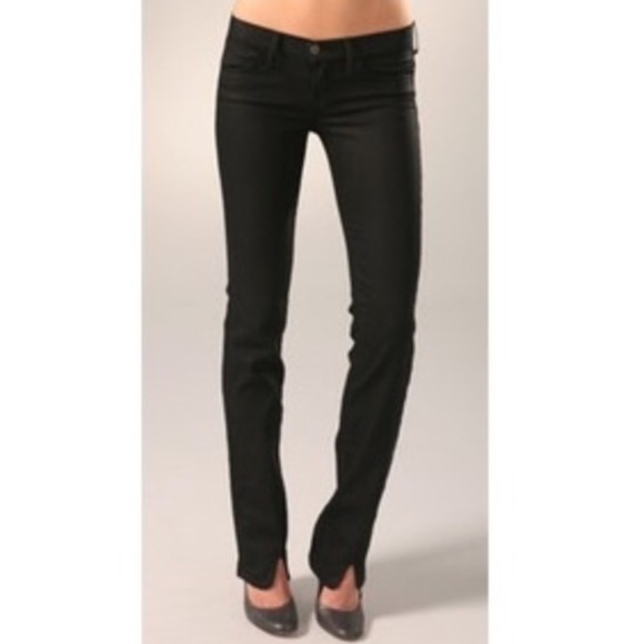 J Brand Ankle Black Waxed Jeans