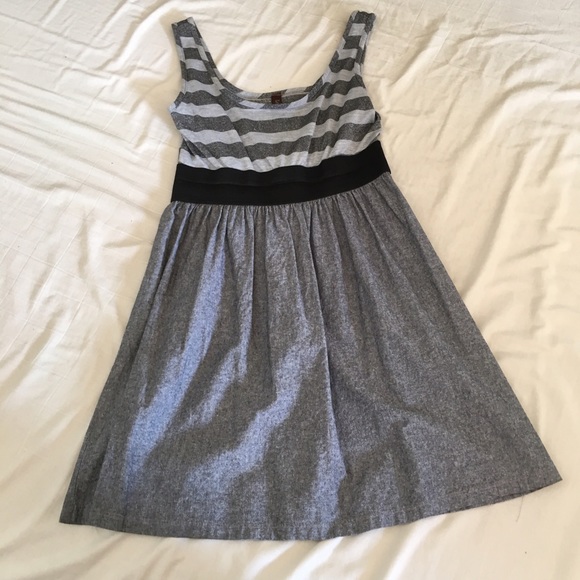 Gray and black dress