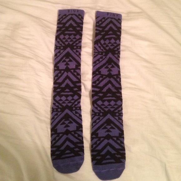 PINK Victoria's Secret Accessories - PINK VS Aztec print high socks! Comfy!