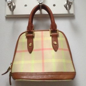 Authentic Brooks Brothers Plaid & Leather Bag