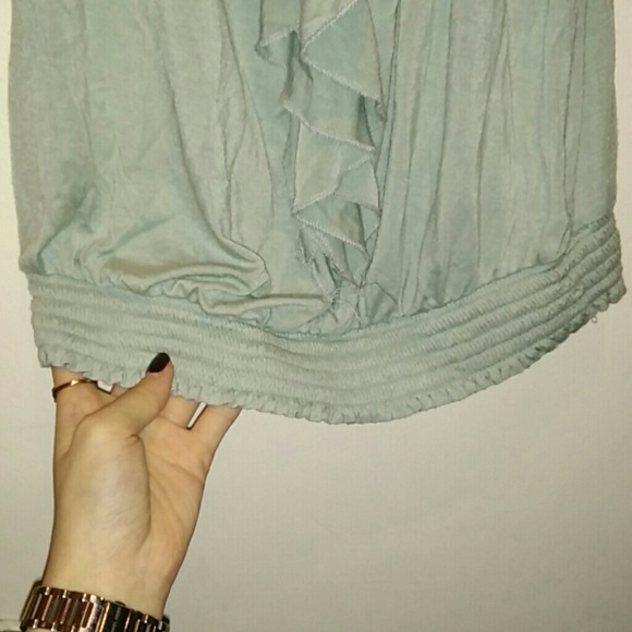 Mint Ruffled Spaghetti Tank Top - Picture 3 of 4