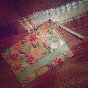 Floral Leather Clutch