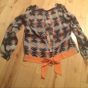 sale | open back ikat sheer top