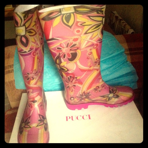 Emilio PUCCI Rubber Rain Boots Sz 37