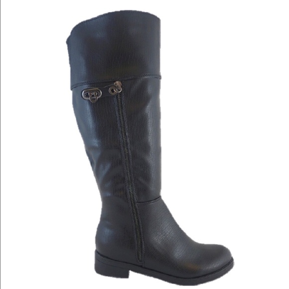 Black Riding Boot 1.5" Heels - Picture 3 of 4