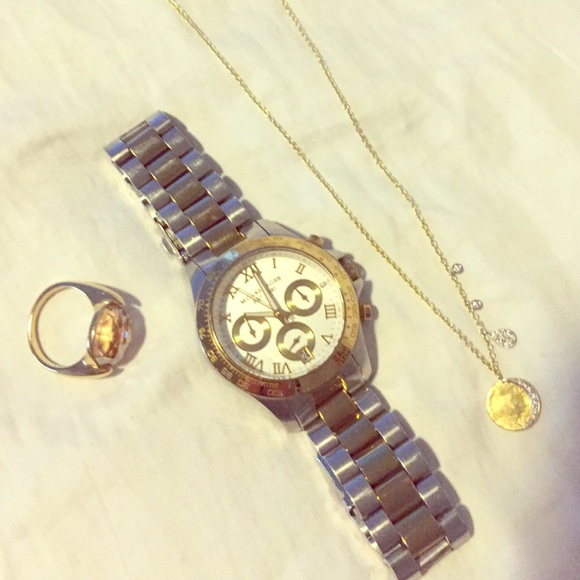 Michael Kors two tone watch and gold watch