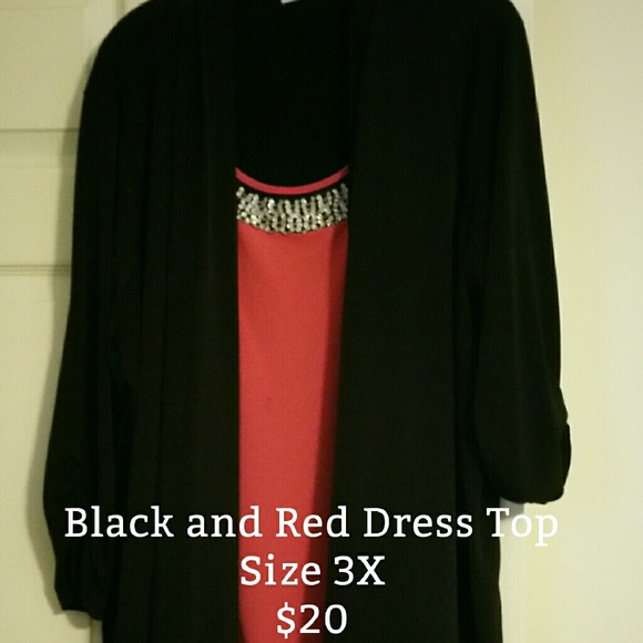Black and red dress top