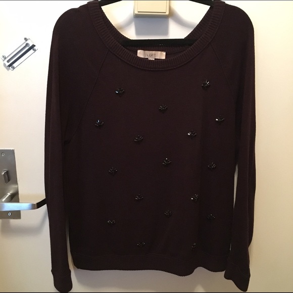 Burgundy Embellished Sweatshirt