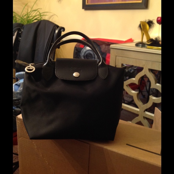 Black longchamp petite handbag