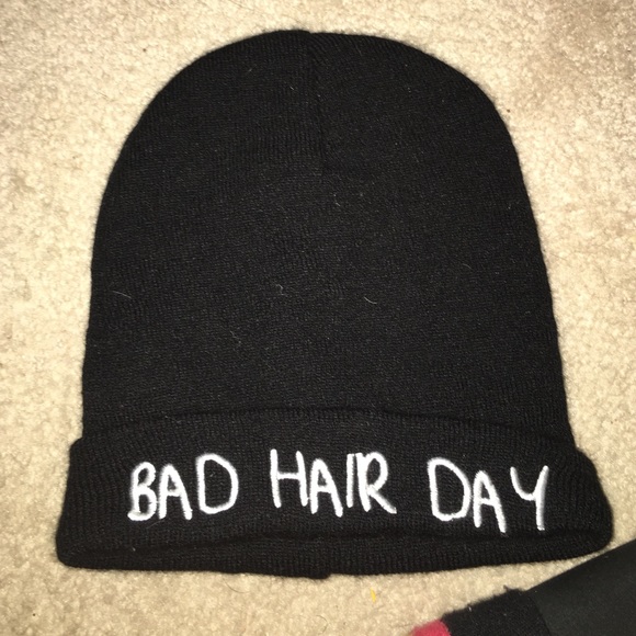 bad hair day black beanie