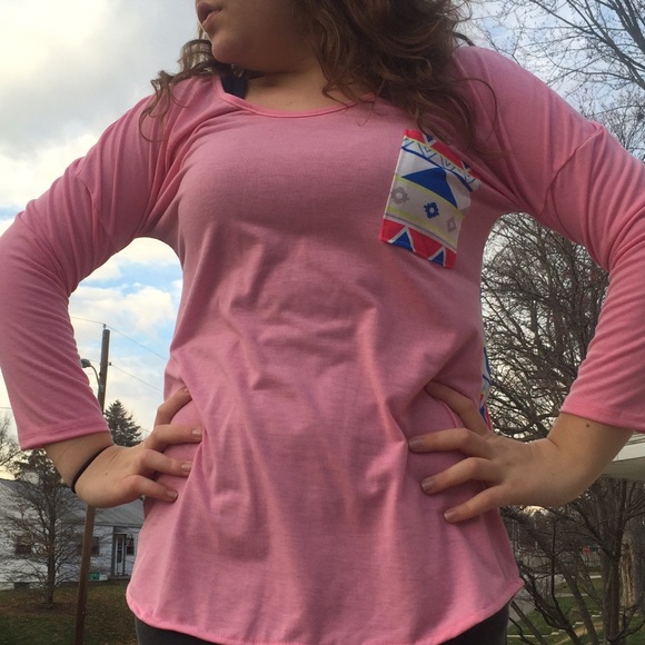 Pink Aztec Pocket Tee NEW!! - Picture 2 of 3