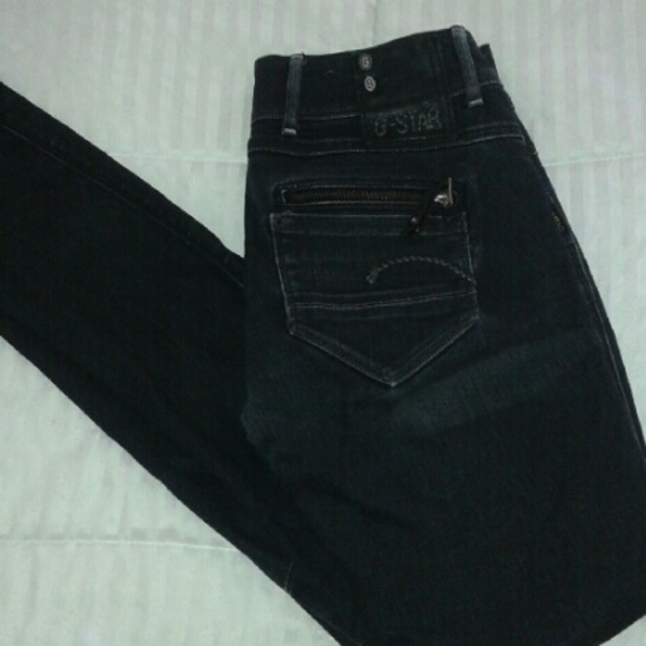 G star distressed black skinny jean