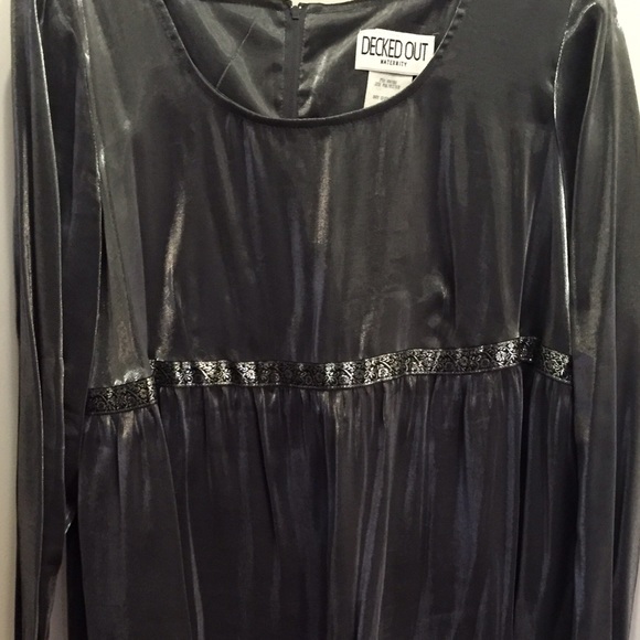 Pretty simmering silver maternity dress.