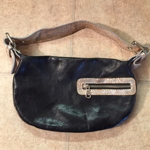 Francesco Biasia black and silver handbag