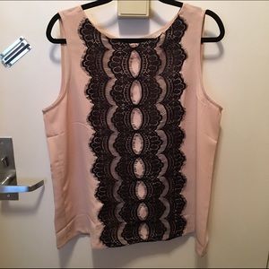 Blush Lace Detail Shell