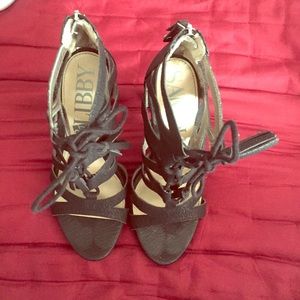 Sam & Libby Black Strappy Heel