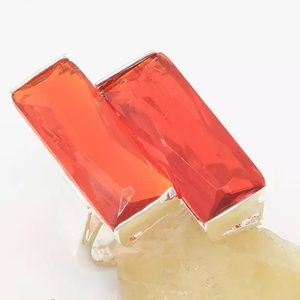 Sterling silver red topaz ring