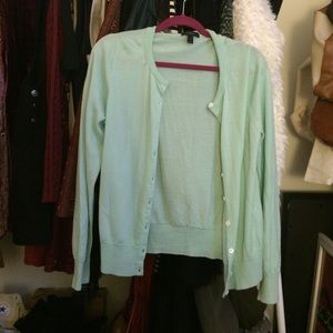 J Crew Jackie mint green cardigan size large