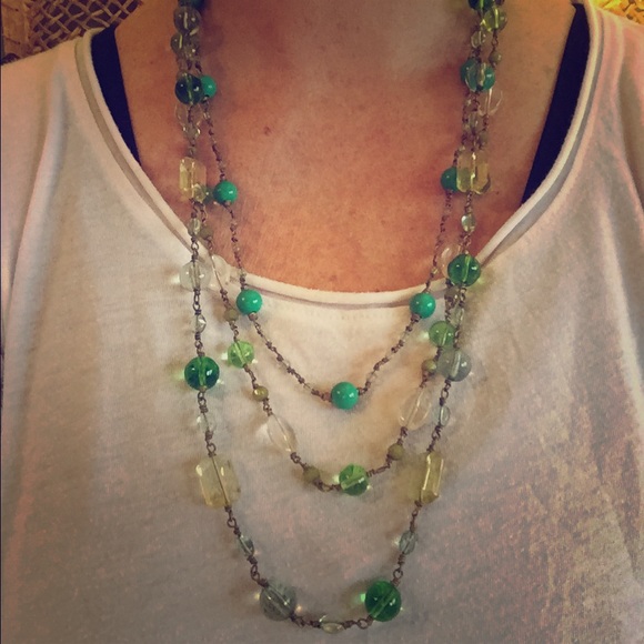Green bead necklace