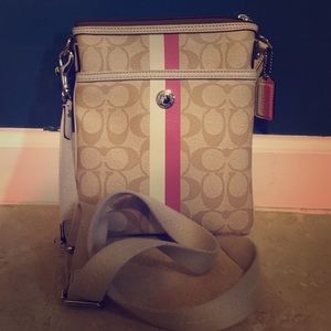 Coach Beige and Pink Satchel