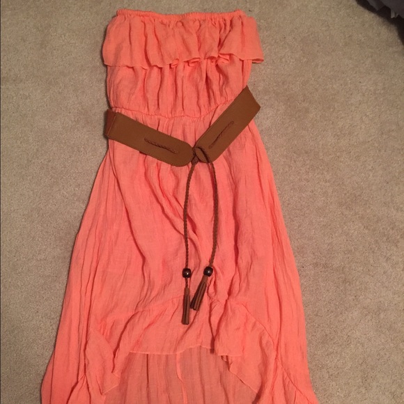 Coral Hi-Low Dress