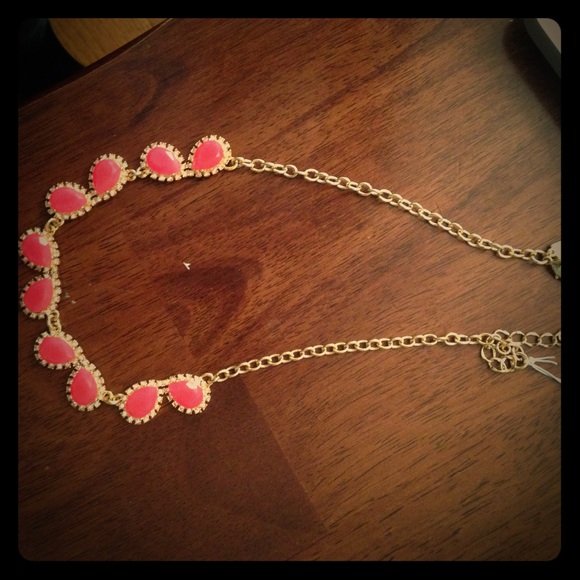Kate Spade Statement Necklace pink gold NWT