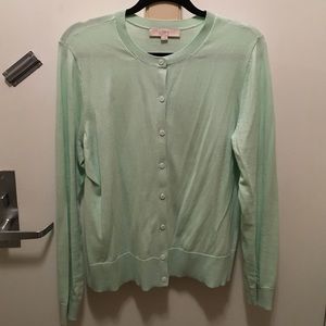 Mint Cotton Crew Neck Cardigan