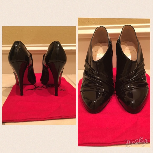 Christian Louboutin black patent booties size 36 - Picture 4 of 4