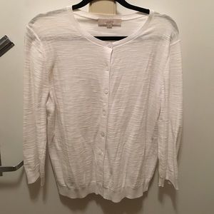 Slub Cotton Crew Neck Cardigan