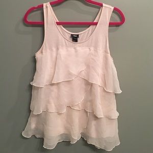 Pink blush flowy layered top