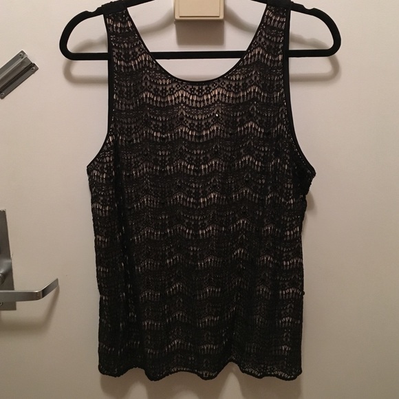 Beaded Lace Overlay Tank