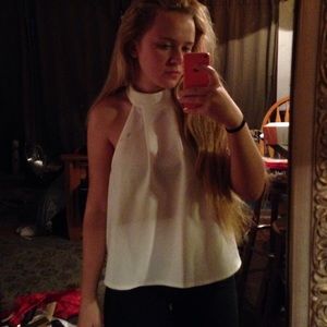 Creamish/white collar loose shirt, Charlotte Russe