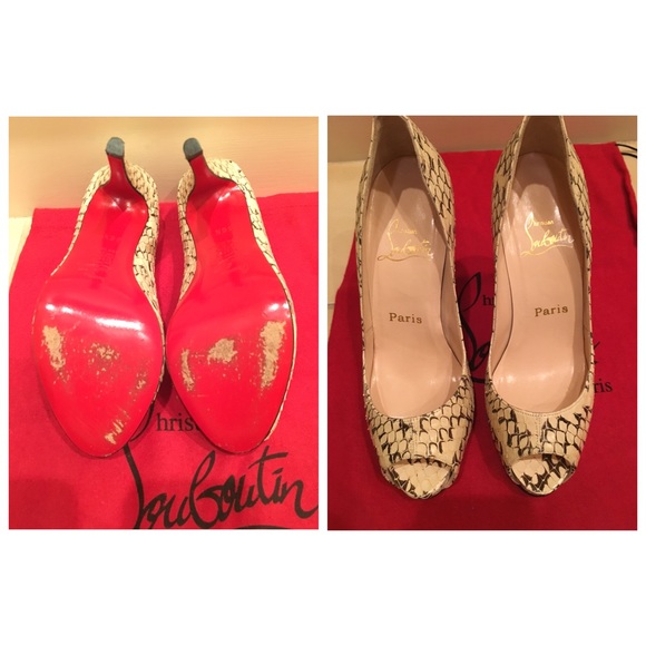 Christian Louboutin white snakeskin pumps - Picture 3 of 4