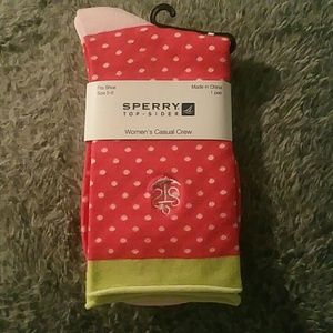 Sperry polka dot crew socks
