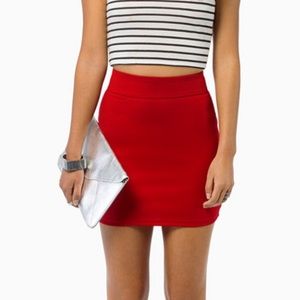 Tobi "Wild Child" mini skirt in red