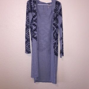 Long aztec print cardigan
