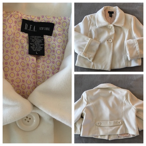 D.F.A. New York Winter White Cropped Coat - Picture 2 of 4