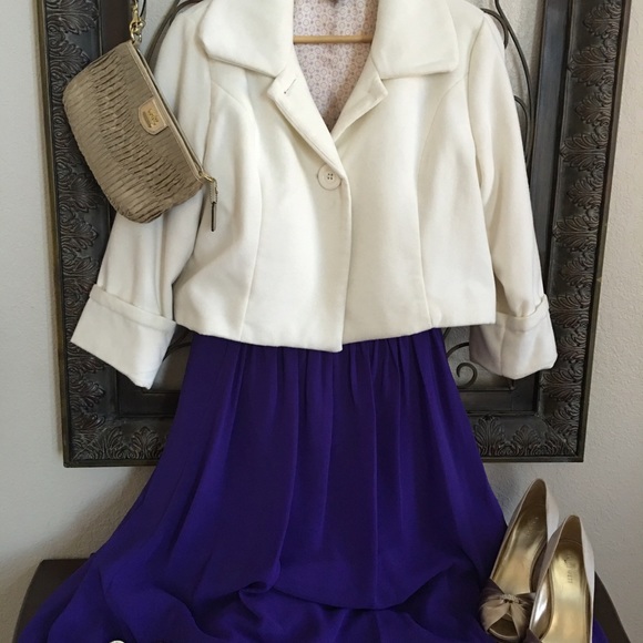 D.F.A. New York Winter White Cropped Coat - Picture 3 of 4